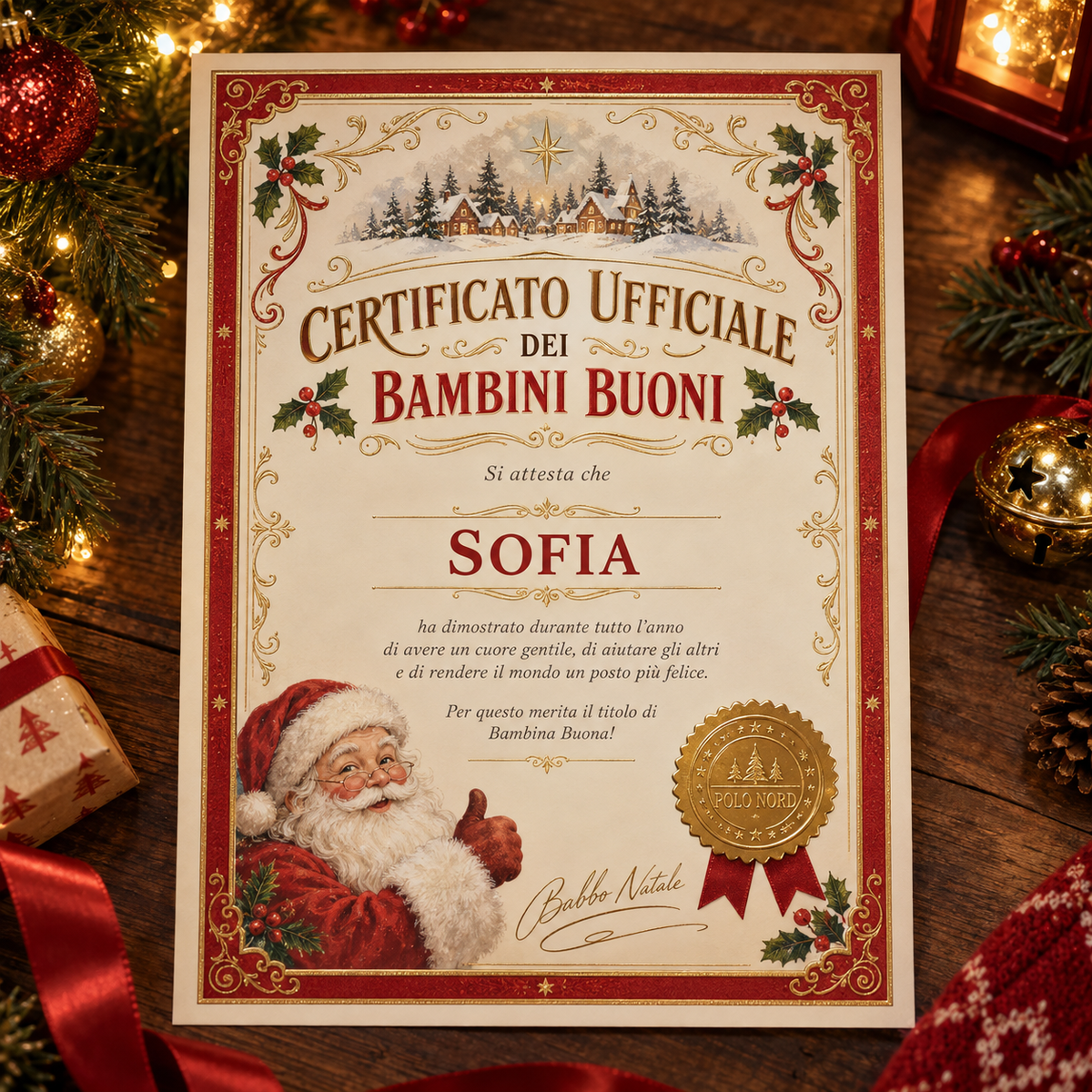 Certificato ufficiale dei Bambini Buoni